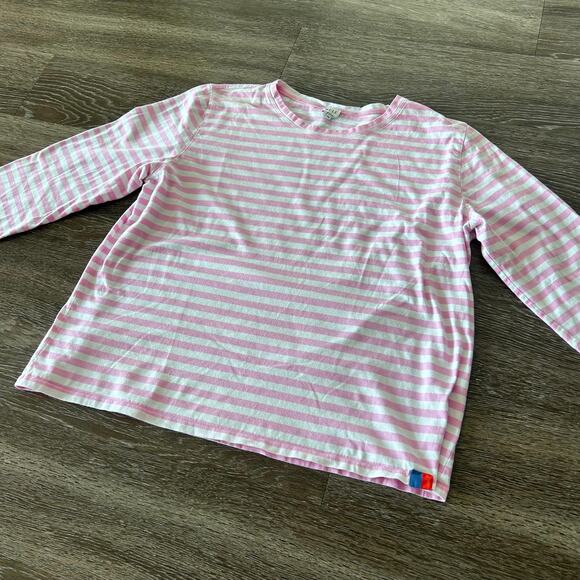 KULE Pink Stripe The Modern Long Sleeve Top XXL 100% Cotton Breton Classic Tee - Picture 14 of 16